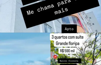 Apto 3 quartos com suite, c/ mobilia, na grande floripa