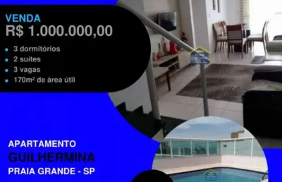 Essa vende rápido!! 2 quadra do mar na guilhermina cobertura duplex