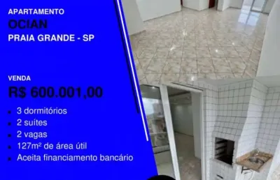 Presta atenção que esse vai rápido * 1 quadra do mar 3 dormitórios com 2 vagas