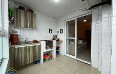 Apartamento no boqueirão - lado praia - mobiliado - varanda com churrasqueira a carvão!