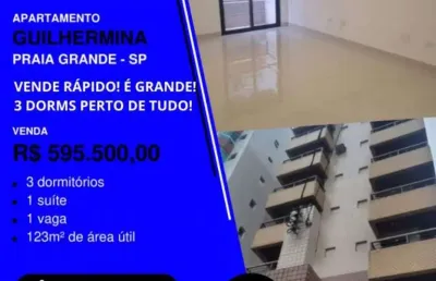 Já viu este? apê 3 dorms  3 quadras da praia na guilhermina com elevador por apenas...