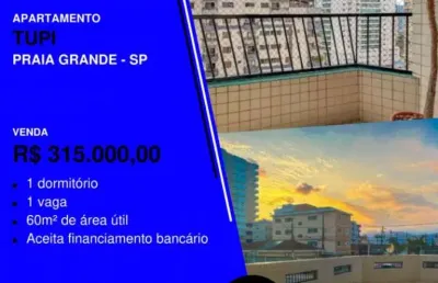 Vende rapidinho viu! apê 1 dorm grande na tupi - 200 mts do mar com elevador e lazer