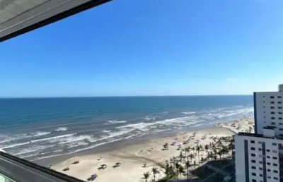 Emprendimento frente mar, sacada com uma bela vista , andar alto , mobiliado.