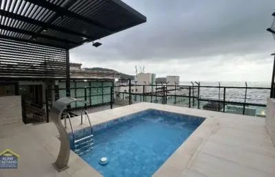 Cobertura alto padrão, vista mar, canto do forte, piscina privativa, fina decoração!!!