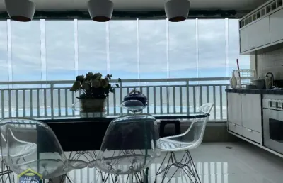 Apartamento frente mar alto padrão com 3 dorms 2 vagas! mobiliado!