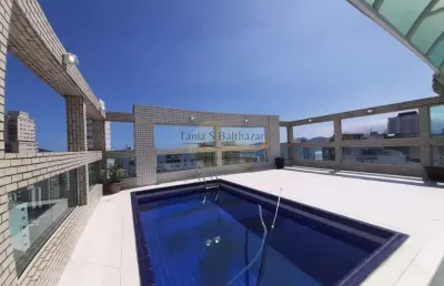 Cobertura com 3 dormitórios, sendo 1 suíte, com piscina privativa, a venda - gonzaga - santos/sp