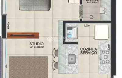 Apartamento com 1 quarto à venda na rua fernando cortez, 553, cristo redentor, porto alegre, 32 m2 por r$ 299.000