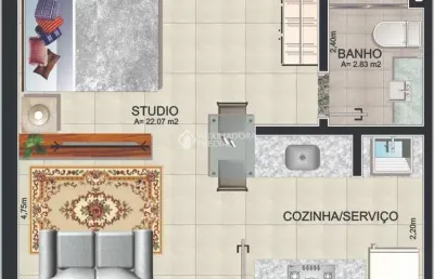 Apartamento com 1 quarto à venda na rua fernando cortez, 553, cristo redentor, porto alegre, 28 m2 por r$ 289.000