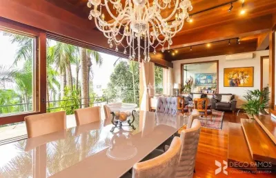 Casa em condomínio fechado com 4 quartos para alugar na rua guato, 190, vila assunção, porto alegre, 524 m2 por r$ 20.000