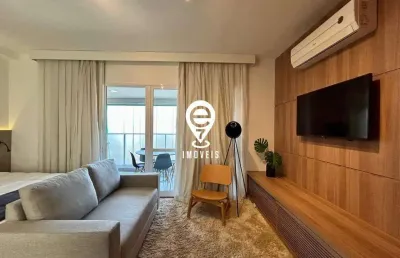 Studio mobiliado para locação no brooklin – 42m², completo e sofisticado!