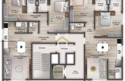 Apartamento para venda em balneário piçarras, centro, 2 dormitórios, sendo 2 suítes, 1 vaga