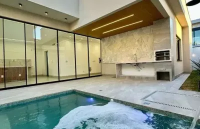 Casa em condomínio fechado com 3 quartos à venda na rua dos acaris qd -24 lt-05, 5, jardins bolonha, senador canedo por r$ 1.395.000