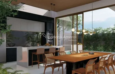 Casa à venda em condomínio em paulínia, sobrado, em construção, 3 suites, escritório,living 2 ambientes, despensa,área gourmet integrada, 4 vagas, armários, cozinha,piscina,wc social e de serviço,aque