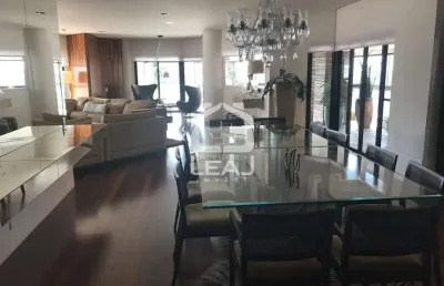 Apartamento para locação mobiliado no panamby, 430 m²,  com 4 suítes, 4 vagas, varanda com piscina