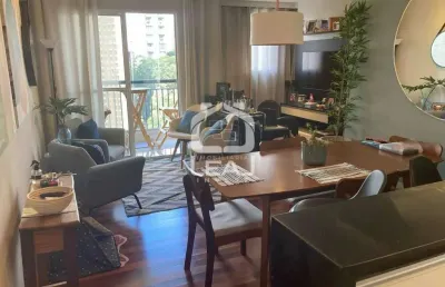 Apartamento semimobiliado à venda morumbi, 68 m², 2 dormitórios (1 suíte), na sala ampliada, 2 vaga