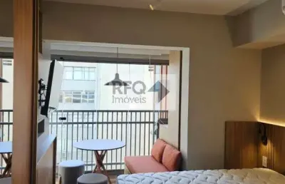Studio de luxo para locação em condomínio no paraíso, são paulo-sp: 1 quarto, 1 sala, 1 banheiro - 22m².