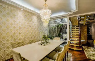 Sobrado semi mobiliado com 3 dormitórios e 1 suíte à venda, 273 m² por r$ 1.200.000 - vila linda - santo andré/sp
