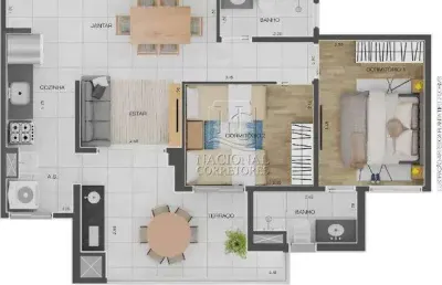 Apartamento à venda, 2 quartos, 1 suíte, 1 vaga, campestre - santo andré/sp