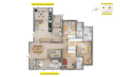 Passione patriane - apartamento á venda 3 suites no bairro jardim são caetano, são caetano do sul/sp