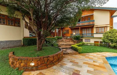 Sobrado estilo suiço, alto padrão, com piscina, 5 suítes, 8 vagas à venda, 540 m² por r$ 4.000.000 - jardim bela vista - santo andré/sp