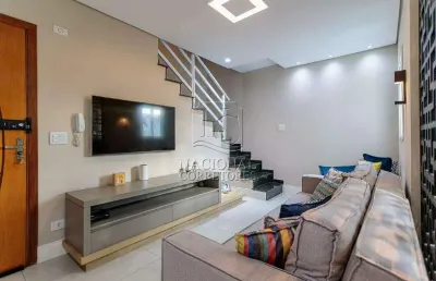 Cobertura com 3 dormitórios à venda, 150 m² - vila valparaíso - santo andré/sp