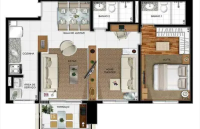 Rr7202 apartamento 68m² condomínio reserva do alto - barueri, sp - 1 suíte 1 vaga- oportunidade - ótima localização - próximo de alphaville
