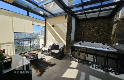 Rr7685 cobertura mobiliada 156m² condomínio alto da mata - oportunidade - 2 suítes 2 vagas - barueri, sp jardim tupanci - ótima localização