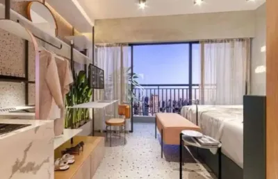 Condomínio on brooklin no brooklin, studio de 33m² com 1 dormitório, varanda.