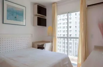 Condomínio edifício central park, na república, apartamento de 30m², 1 dormitório, sacada e todo mob