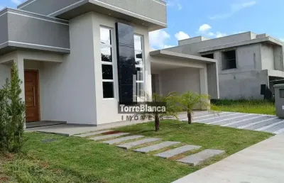 Ótima casa nova e térrea à venda no terras alphaville, jardim carvalho, ponta grossa, pr