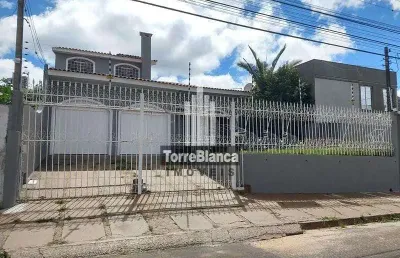 Sobrado semimobiliado com 4 dormitórios, churrasqueira para alugar, 395 m² - oficinas - ponta gross