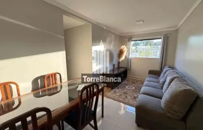 Locação - apartamento mobiliado com 3 quartos, 1 vaga, edifício ilha santorini, uvaranas.