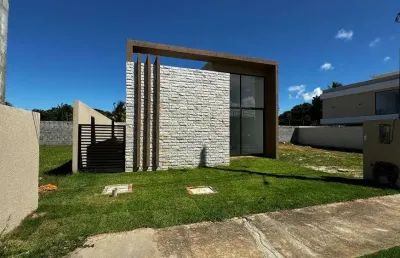Casa térrea 3/4 com 2 suites condomínio vila florença em abrantes, camacari - ba