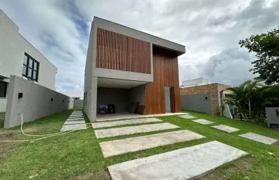 Casa espetacular 4/4 com suíte e área gourmet privativa em alphaville ln2, camaçari/ba