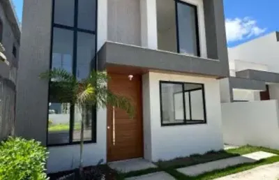 Casa duplex com acabamento superior 4 suites no vila florença em abrantes, camacari - ba