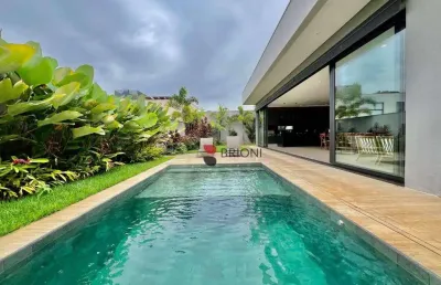 Casa térrea alto padrão com 370m², 4 quartos/suítes, à venda no condomínio borda do parque em ribeirão preto/sp i imobiliária brioni imóveis