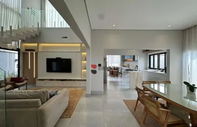 Casa de alto padrão a venda com 270 m², possui 3 suítes no condomínio vivendas da mata em ribeirão preto i imobiliária brioni imóveis