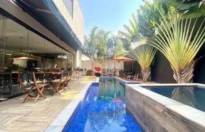 Sobrado alto padrão, com 420m², 4 quartos, à venda no condomínio alphaville em ribeirão preto/sp i imobiliária brioni imóveis