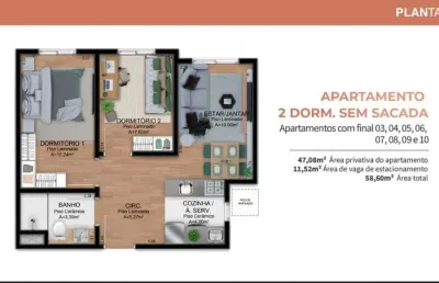 Apartamento com 2 quartos à venda na cléberson luciano frolich, 150, canudos, novo hamburgo, 47 m2 por r$ 225.062