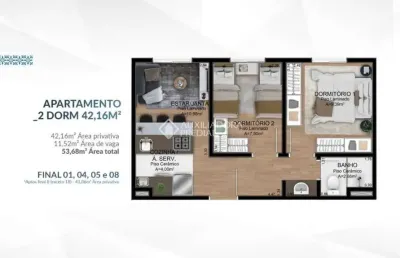 Apartamento com 2 quartos à venda na aristides lobo, 157, ipiranga, sapucaia do sul, 42 m2 por r$ 186.165