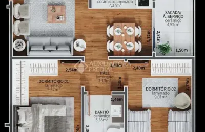 Apartamento com 2 quartos à venda na rua picada capivara, 30, campina, são leopoldo, 54 m2 por r$ 257.969