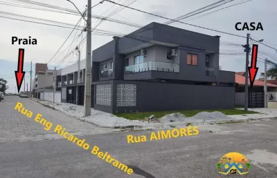 Casa nova mobiliada à venda 100 metros da praia, pontal do paraná/pr r$550mil