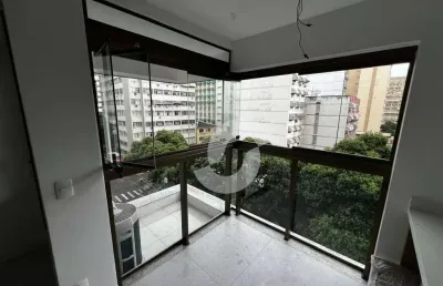 Loft frontal a mariz e barros com sol da manhã à venda, 32m² - icaraí - niterói/rj