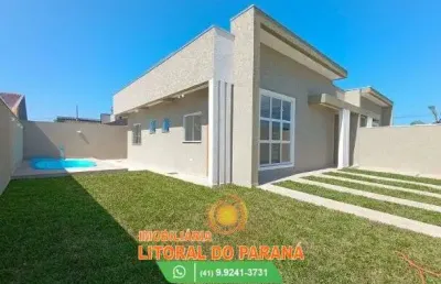 Casa padrão 3 quartos (sendo 1 suíte) com piscina em gaivotas-matinhos (financie)