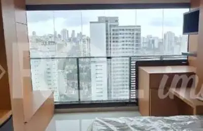 Studio mobiliado - varanda - novo - avenida poméia - locação