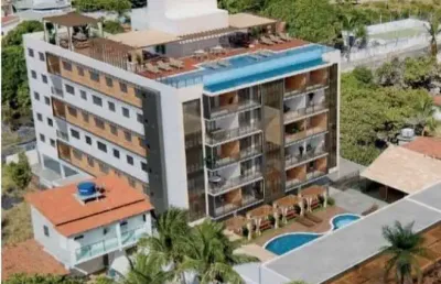 Apartamento com 1 dormitório à venda, 24 m² por r$ 199.000,00 - jacumã - conde/pb
