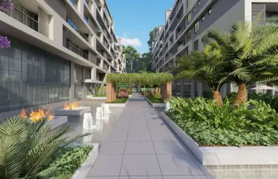 Studio 36m² com sacada e churrasqueira em frente ao parque barigui