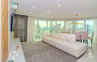 Apartamento com vista mar à venda no ed, olympo tower em balneário camboriú