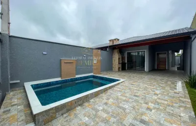 Casa térrea à venda com piscina, 2 quarto(s),  sendo 1 suíte(s)  no bairro park daville, 2000 metros da praia, peruíbe-sp