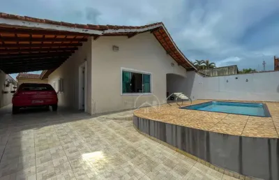 Casa térrea à venda com piscina, 3 quarto(s),  sendo 1 suíte(s)  no bairro cidade nova peruíbe, 800 metros da praia, peruíbe-sp